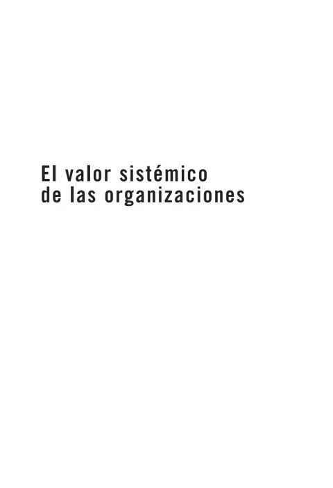 Valor sistémico de las organizaciones, El