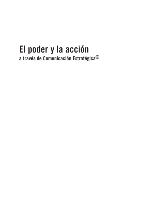 Poder y la acción a través de Comunicación estratégica, El