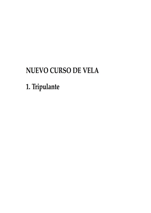 Nuevo Curso De Vela 1: Tripulante