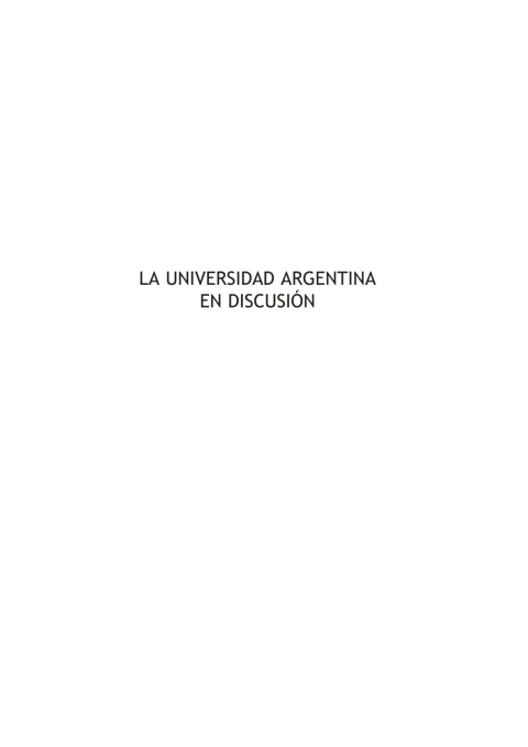 Universidad Argentina en Discusión, La