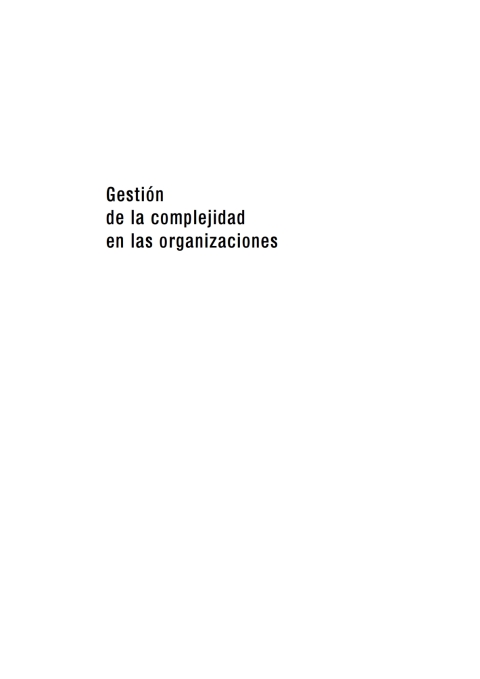 Gestión de la complejidad en las organizaciones