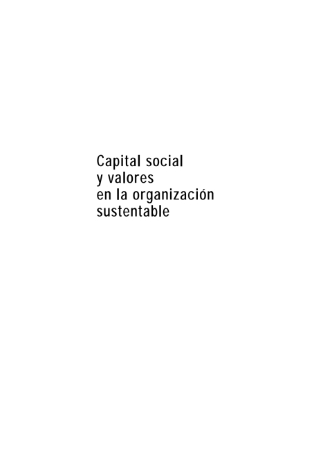 Capìtal Social y Valores en la Organización Sustentable