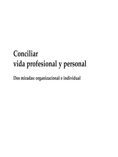 Conciliar vida profesional y personal