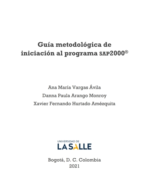 Cover image for book Guía metodológica de iniciación al programa SAP2000®