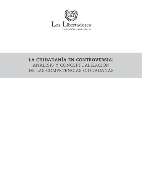 Cover image for book La ciudadanía en controversia: análisis competencias ciudadanas