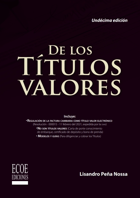 Cover image for book De los títulos valores