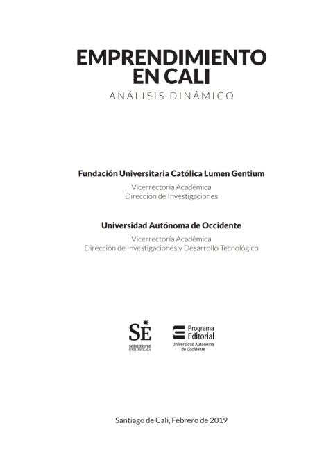 Cover image for book Emprendimiento en Cali. Análisis dinámico