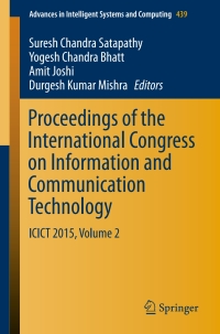 صورة الغلاف: Proceedings of the International Congress on Information and Communication Technology 9789811007545