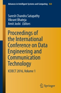 صورة الغلاف: Proceedings of the International Conference on Data Engineering and Communication Technology 9789811016745