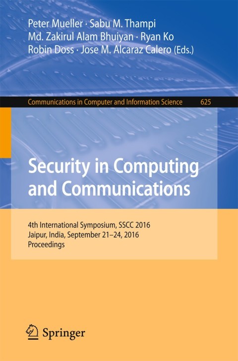 Cover image for book Security in Computing and Communications