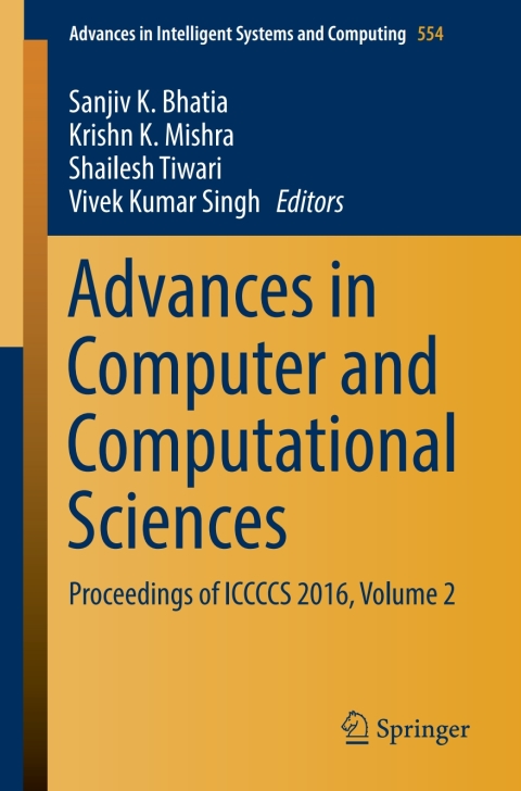 Cover image for book Advances in Computer and Computational Sciences