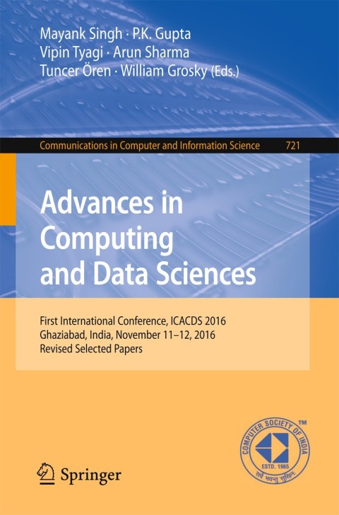 Cover image for book Advances in Computing and Data Sciences