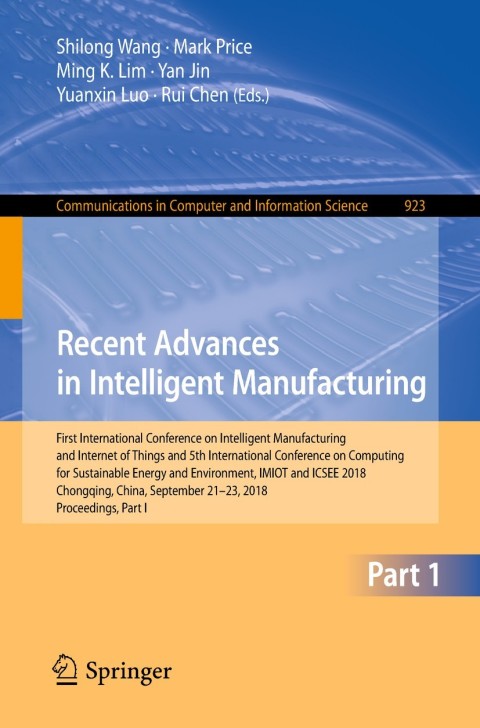 Cover image for book Recent Advances in Intelligent Manufacturing