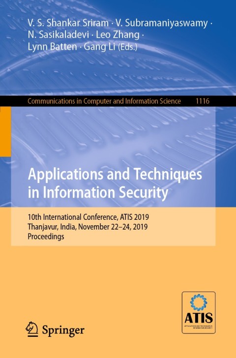 Cover image for book Applications and Techniques in Information Security