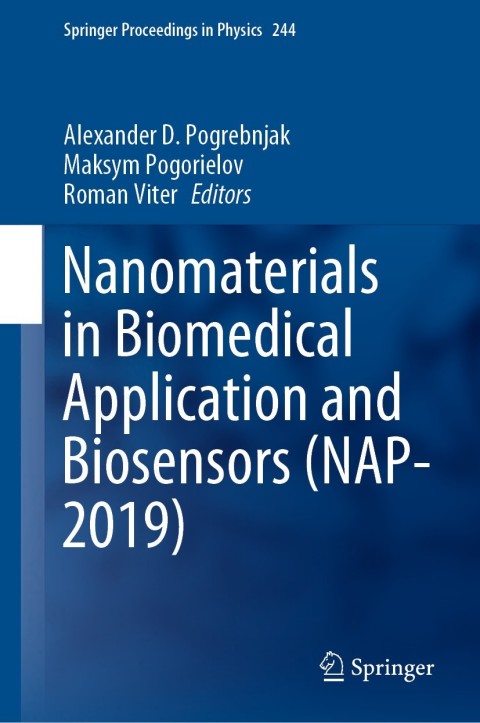 Cover image for book Nanomaterials in Biomedical Application and Biosensors (NAP-2019)