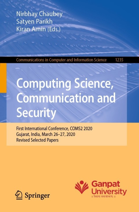 Cover image for book Computing Science, Communication and Security