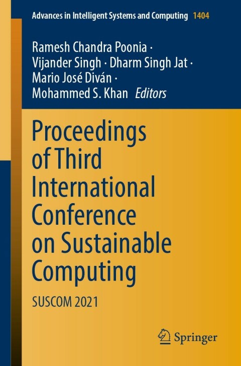 Cover image for book Proceedings of Third International Conference on Sustainable Computing