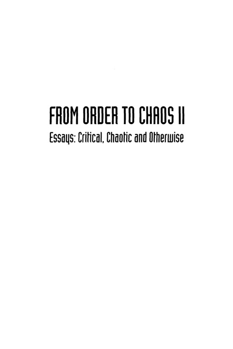 Cover image for book FROM ORDER TO CHAOS II             (V32)