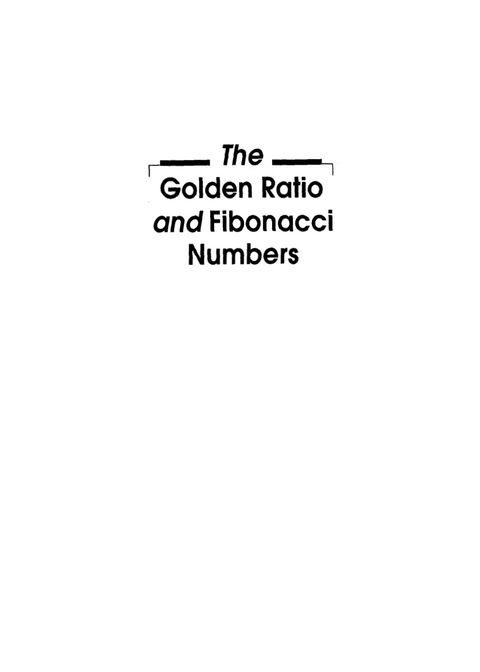 Cover image for book GOLDEN RATIO & FIBONACCI NUMBERS,THE