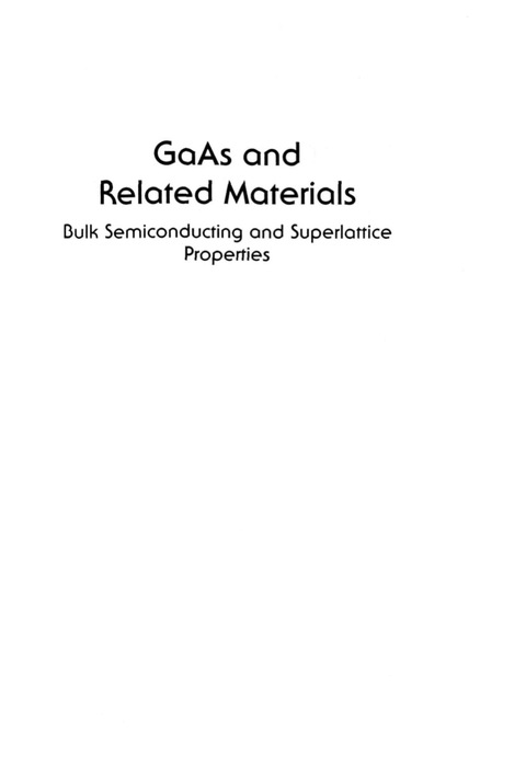 Cover image for book GaAs & RELATED MATERIALS