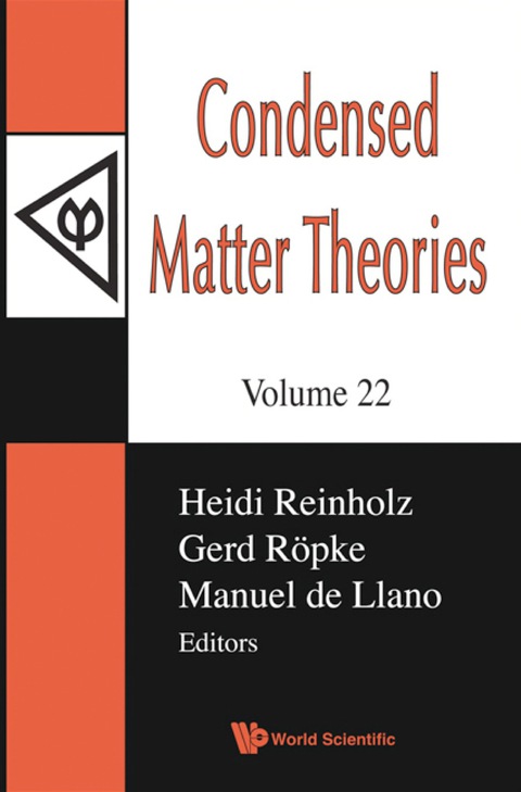 Cover image for book CONDENSED MATTER THEORIES, VOL 22