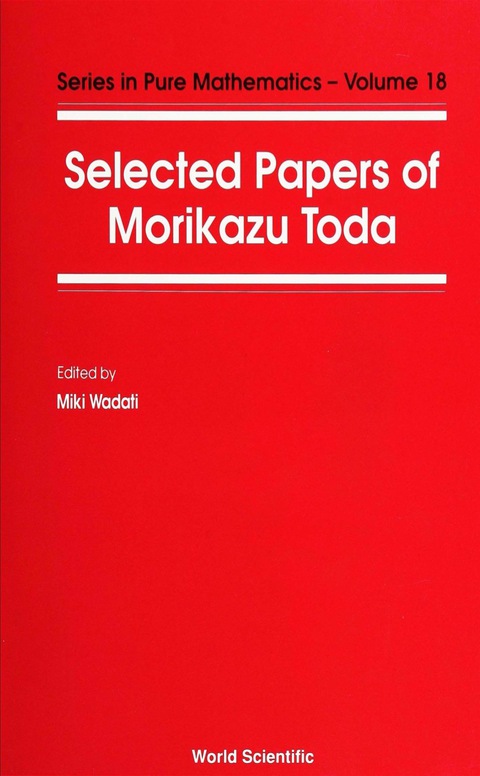 Cover image for book SELECTED PAPERS OF MORIKAZU TODA   (V18)