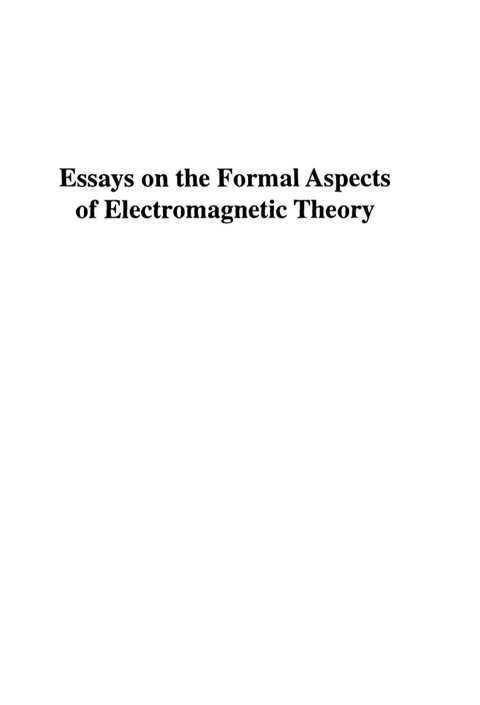 Cover image for book ESSAYS ON THE FORMAL ASPECTS  OF ELECTRO