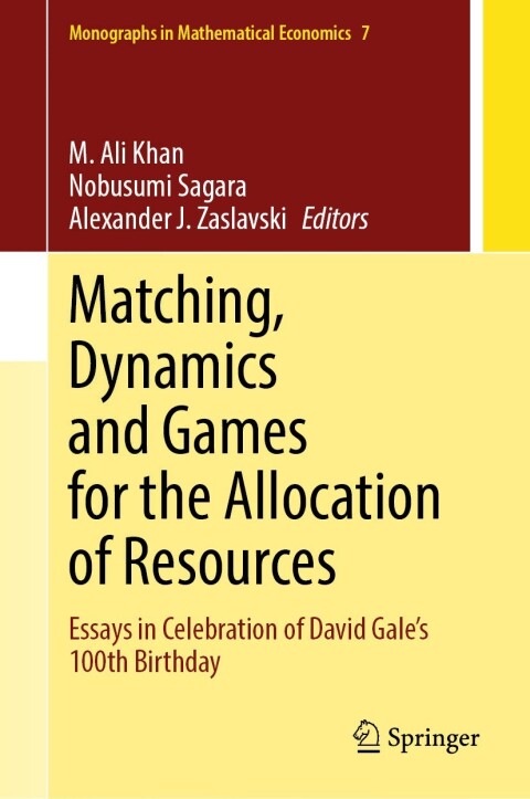 Cover image for book Matching, Dynamics and Games for the Allocation of Resources