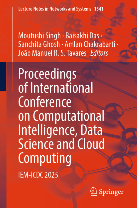 Cover image for book Proceedings of International Conference on Computational Intelligence, Data Science and Cloud Computing