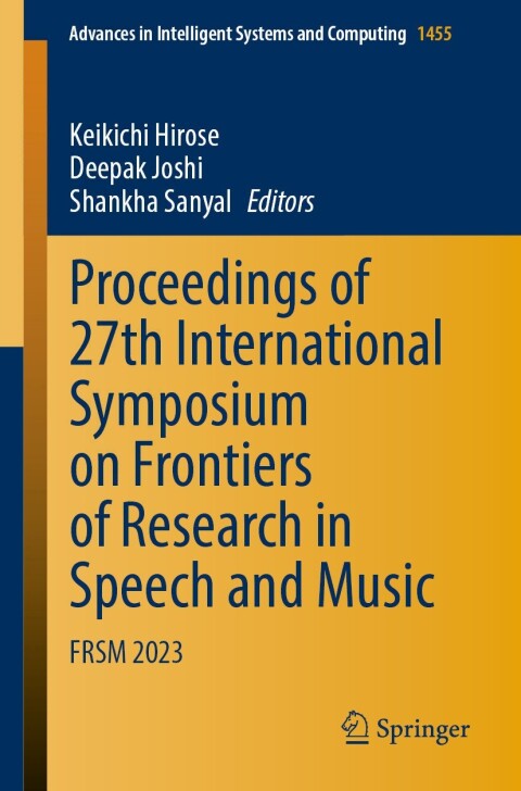 Cover image for book Proceedings of 27th International Symposium on Frontiers of Research in Speech and Music