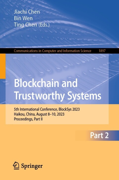 Cover image for book Blockchain and Trustworthy Systems