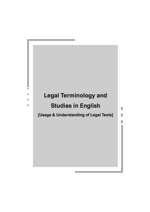 Cover image for book Usage and Understanding Of Legal Texts