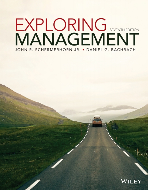 Cover image for book Exploring Management, Seventh Edition WileyPLUS Single-term