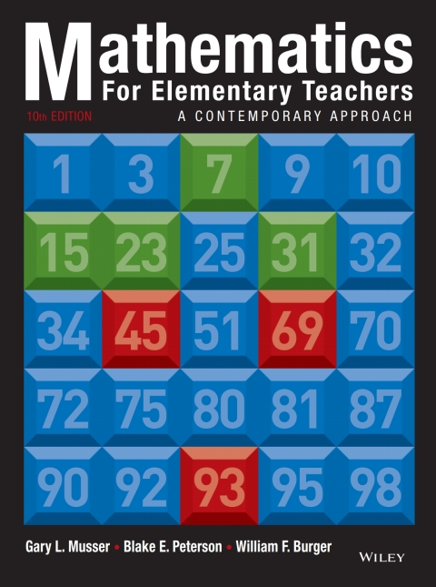 Cover image for book Mathematics for Elementary Teachers: A Contemporary Approach, Tenth Edition WileyPLUS Single-term