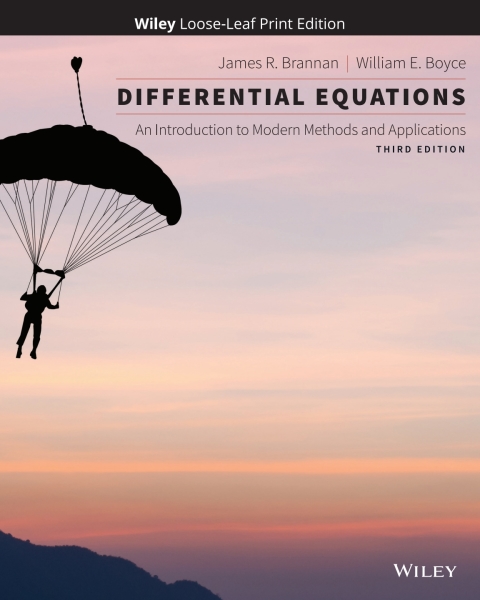 Cover image for book Differential Equations: An Introduction to Modern Methods and Applications, WileyPLUS Single-term