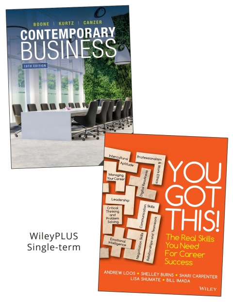 Cover image for book Contemporary Business 19e – You Got This, WileyPLUS Single-term