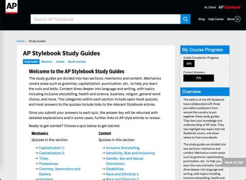 Cover image for book AP Stylebook Study Guides