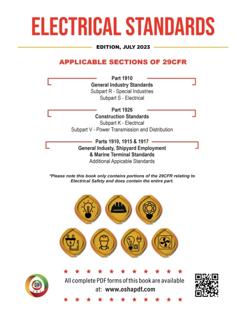 Cover image for book OSHA Electrical Regulations Book - July 2023