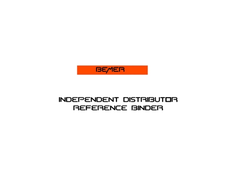 Cover image for book BEMER Distributor Reference Binder