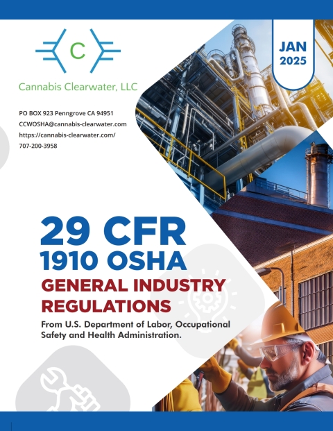 Cover image for book OSHA 1910 General Industry January 2025 Book - Cannabis Clearwater
