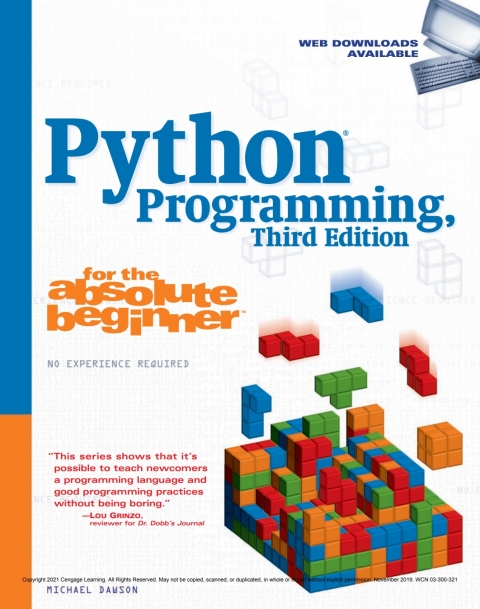 Cover image for book Python Programming for the Absolute Beginner