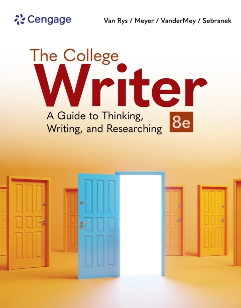 Cover image for book MindTap for Van Rys' The College Writer: A Guide to Thinking, Writing, and Researching, 2 terms Instant Access