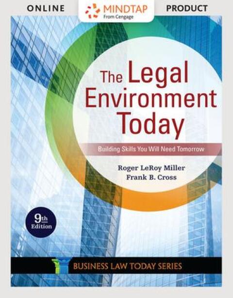 Cover image for book The Legal Environment Today - Summarized Case Edition