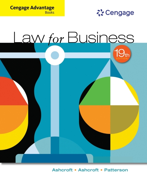 Cover image for book MindTap for Ashcroft/Ashcroft/Patterson’s Cengage Advantage Books: Law for Business, 1 term Instant Access