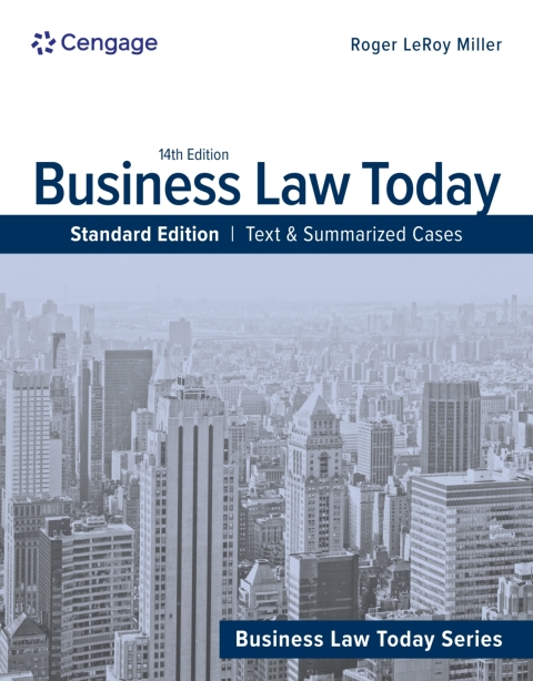 Cover image for book MindTap for Miller's Business Law Today, Standard: Text & Summarized Cases, 2 terms Instant Access