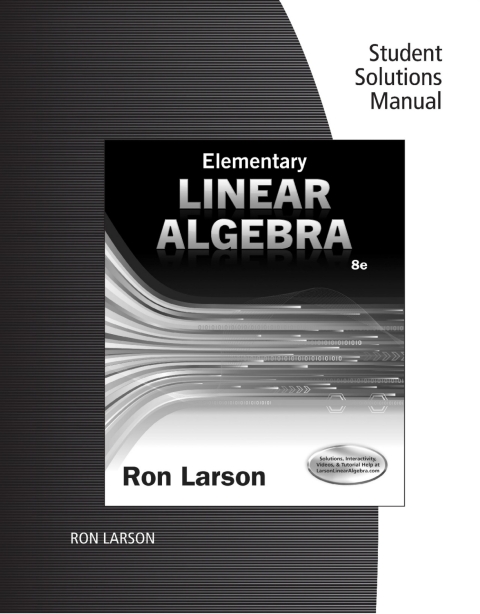 Cover image for book Student Solutions Manual for Larson's Elementary Linear Algebra, 8th
