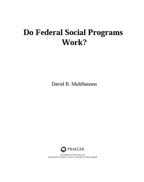 Cover image for book Do Federal Social Programs Work?