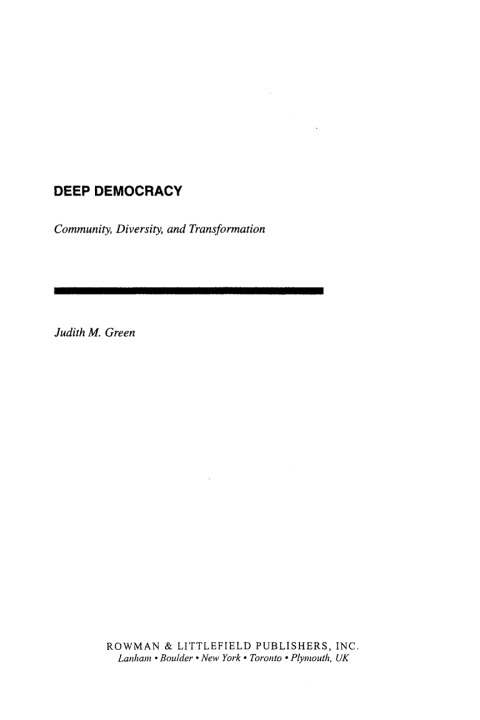 Cover image for book Deep Democracy