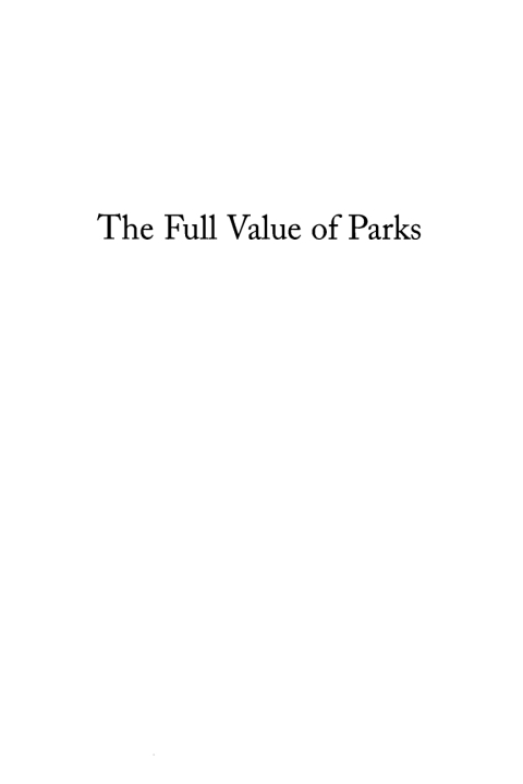 Cover image for book The Full Value of Parks