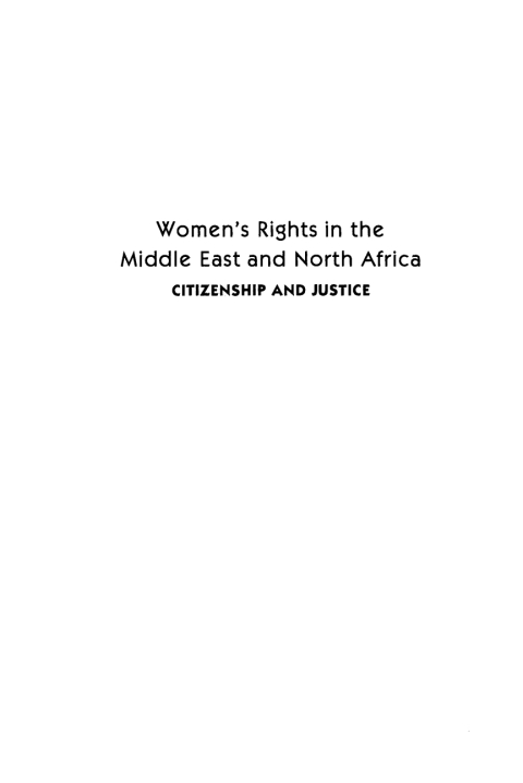 Cover image for book Women's Rights in the Middle East and North Africa